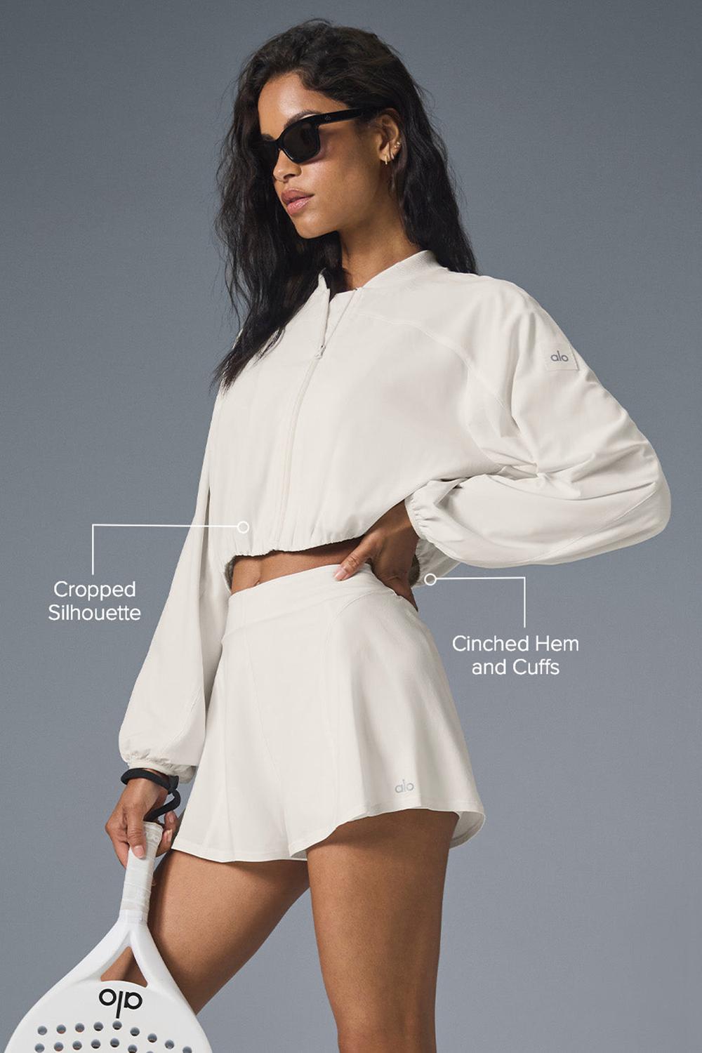 Ivory Alo Yoga Tiebreaker Women Jacket | KSA  ADE684972