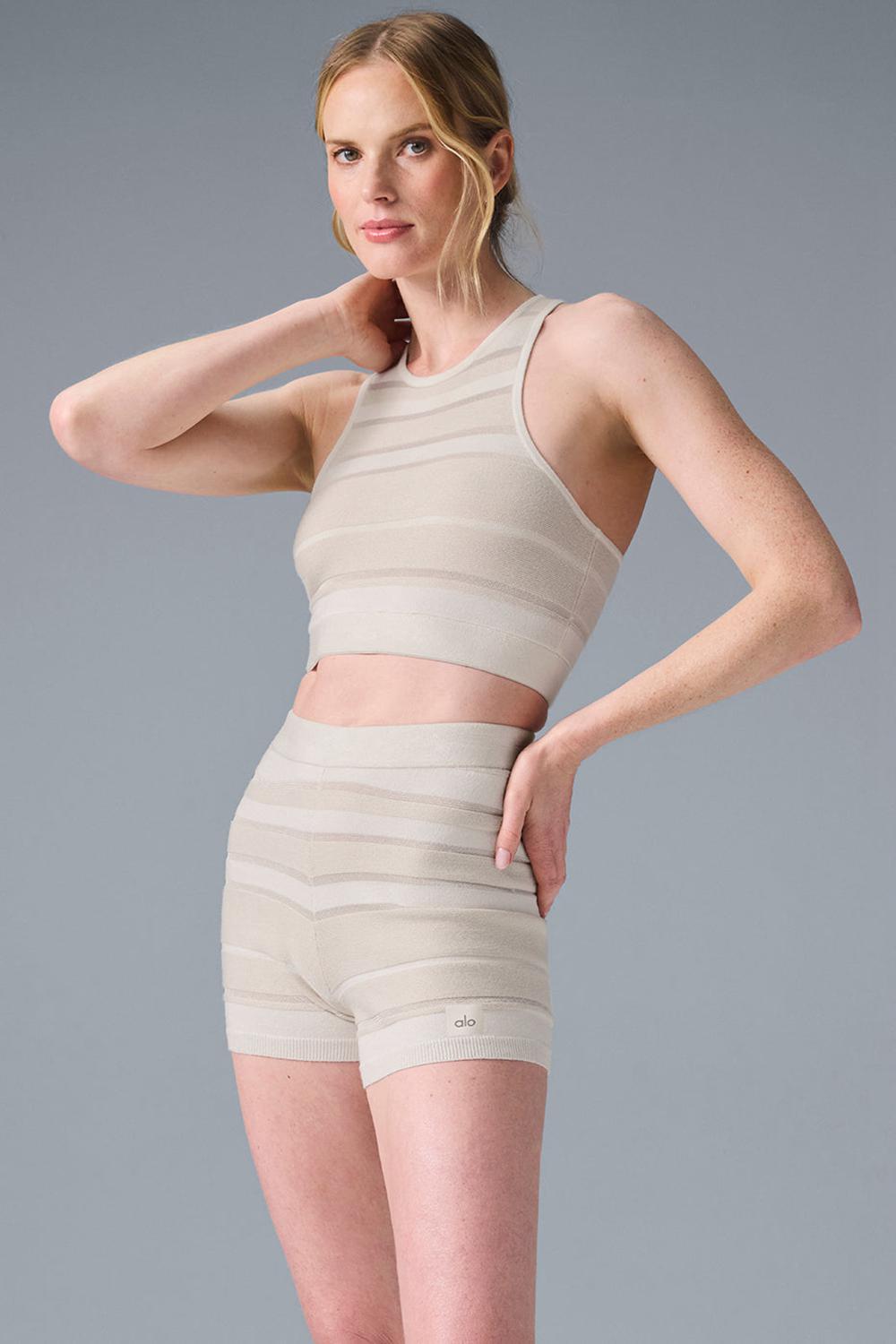 Ivory / Alabaster Alo Yoga Sport Play Knit Women Bra | KSA  FOM967084