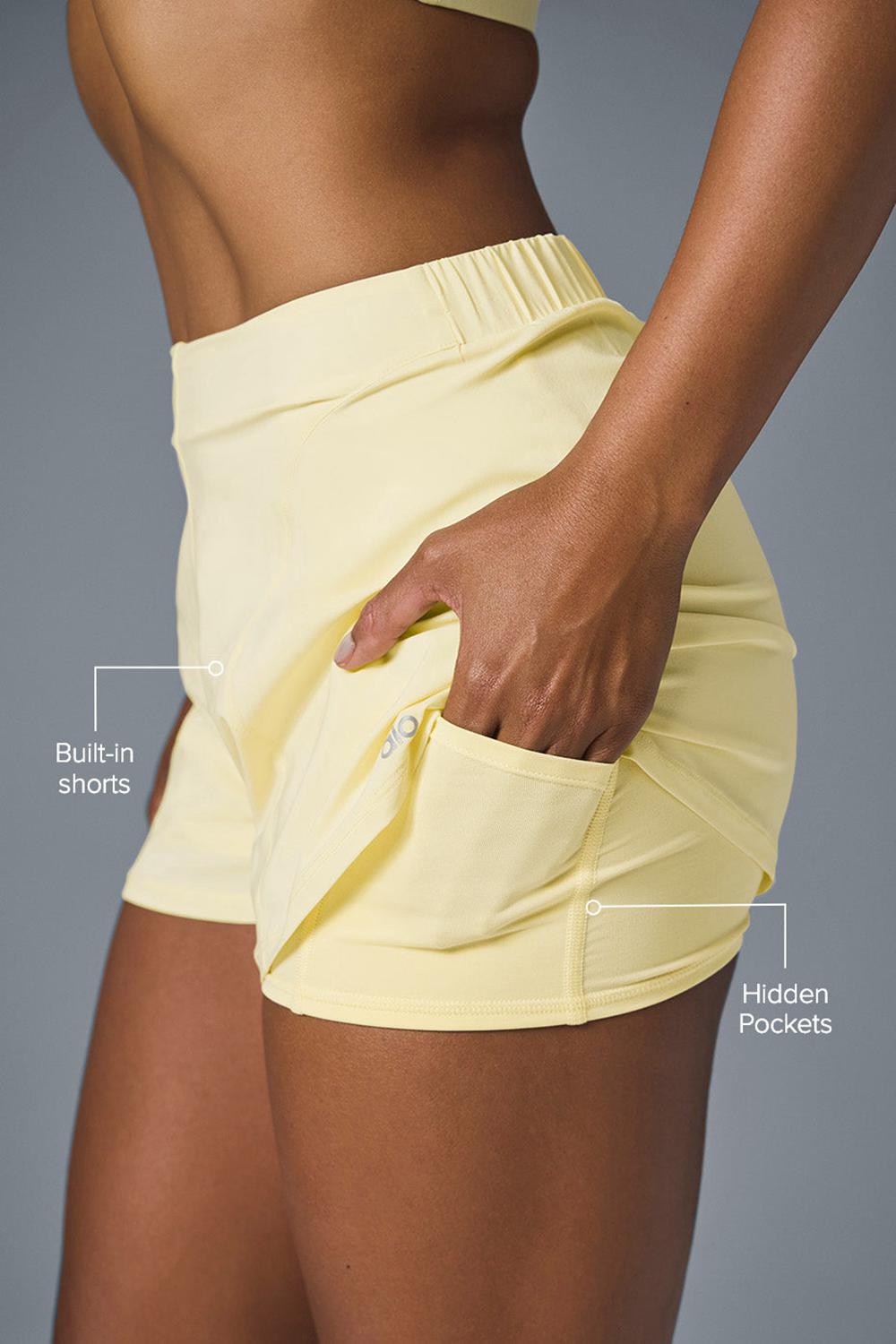 Lemon Ice Alo Yoga Tiebreaker Women Short | KSA  MDQ205716