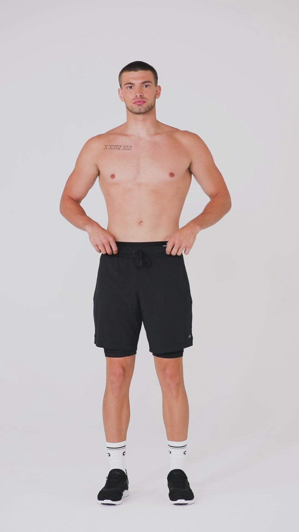 Limestone / Black Alo Yoga 7'' Unity 2 In 1 Men Short | KSA  ZJR958143