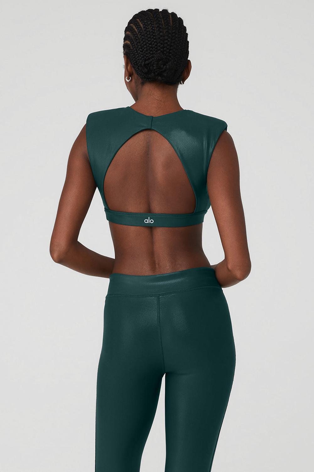 Midnight Green Alo Yoga Super Shine Flash Women Bra | KSA  PQC487625