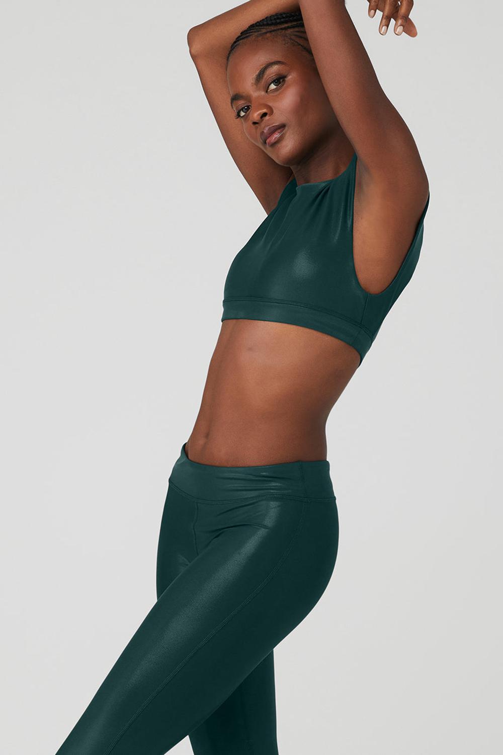 Midnight Green Alo Yoga Super Shine Flash Women Bra | KSA  PQC487625