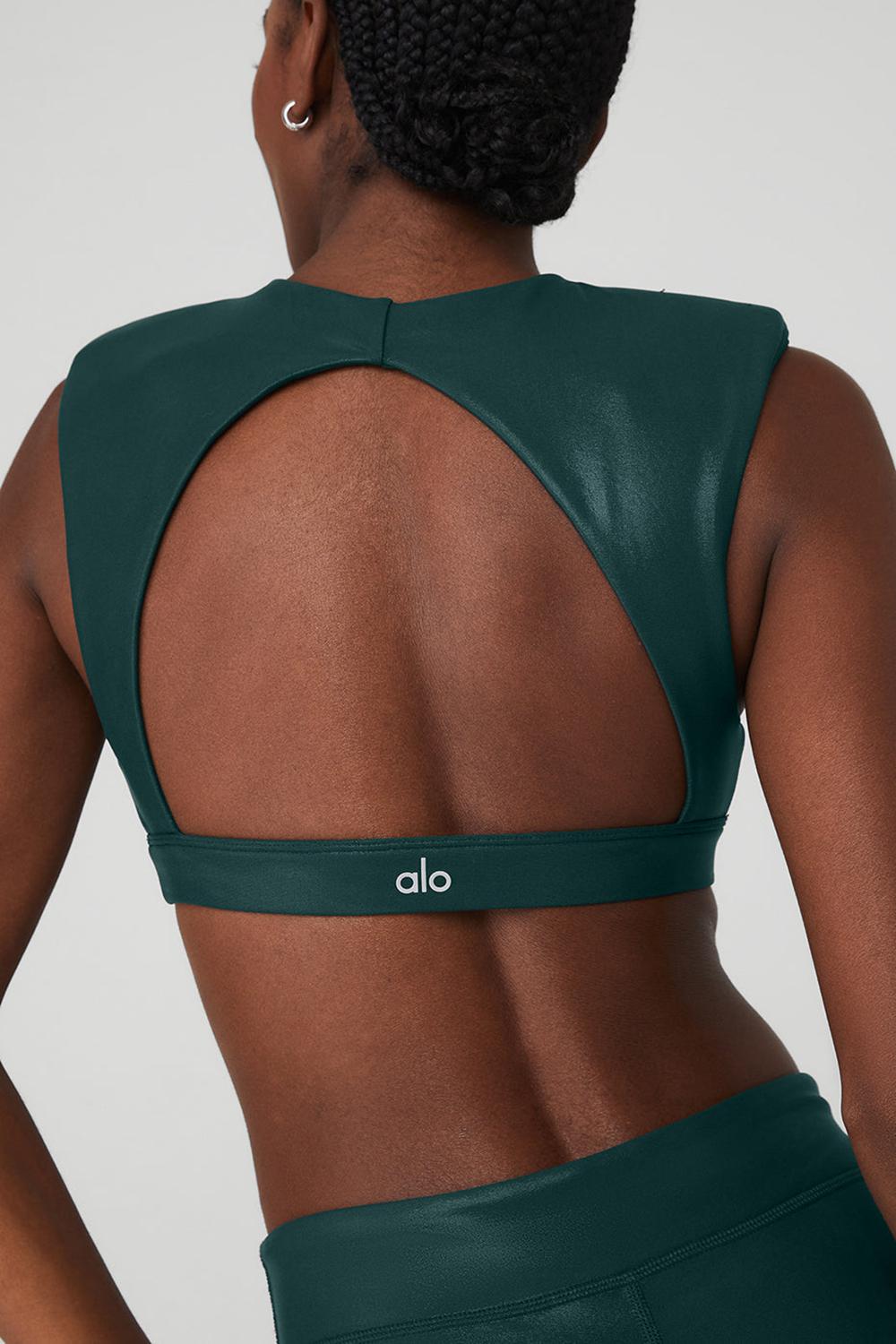 Midnight Green Alo Yoga Super Shine Flash Women Bra | KSA  PQC487625