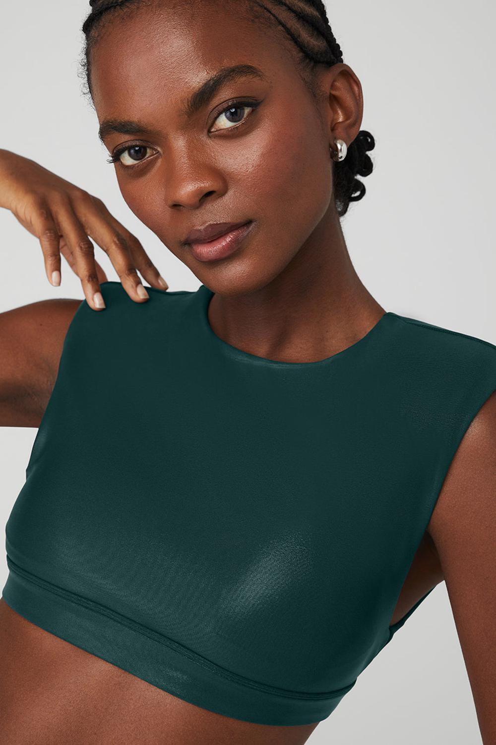 Midnight Green Alo Yoga Super Shine Flash Women Bra | KSA  PQC487625