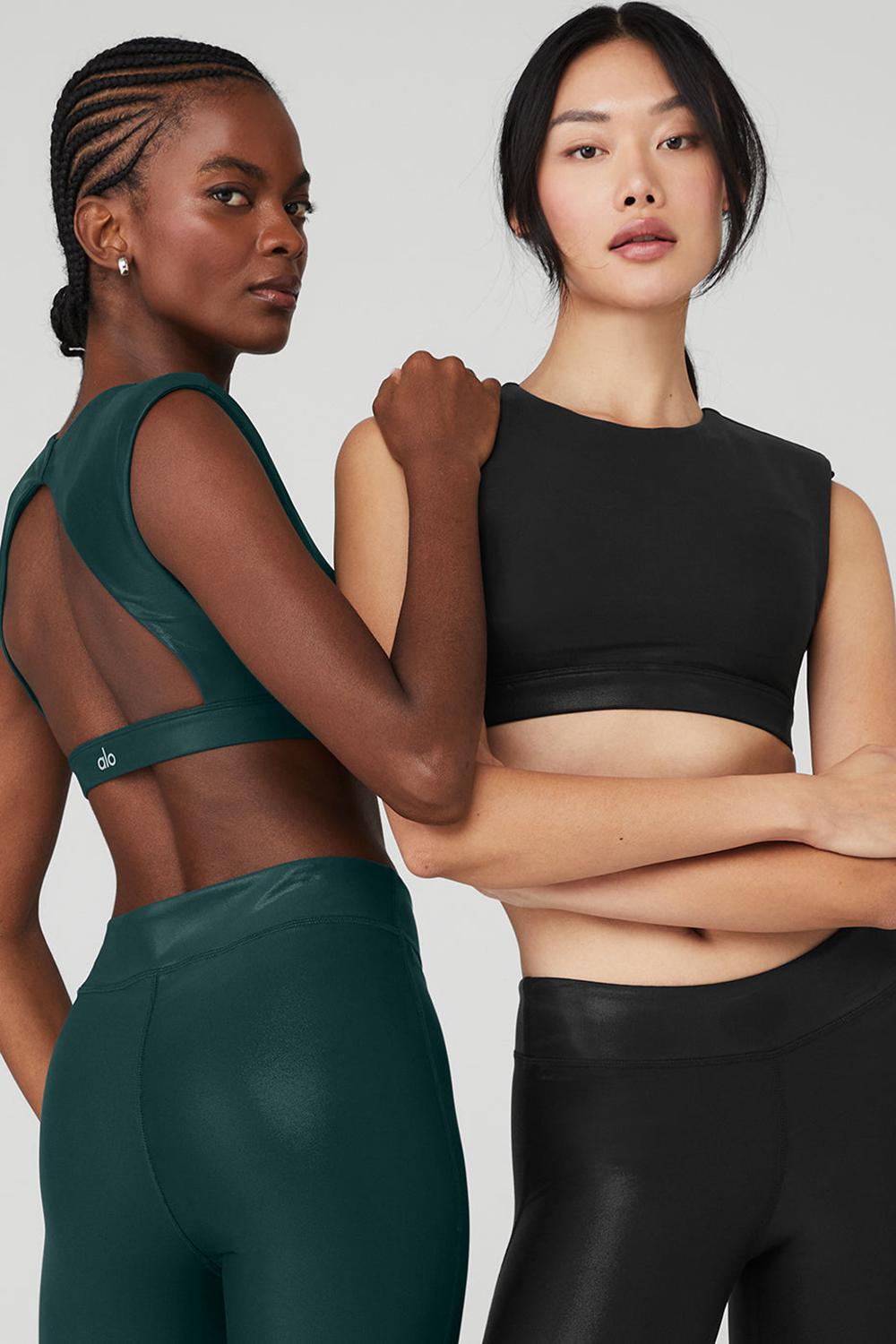 Midnight Green Alo Yoga Super Shine Flash Women Bra | KSA  PQC487625