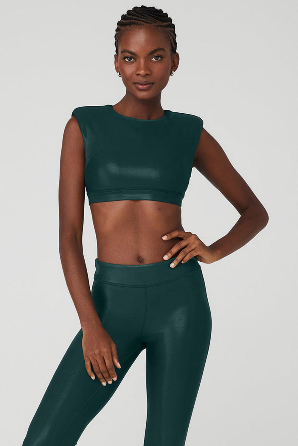 Midnight Green Alo Yoga Super Shine Flash Women Bra | KSA  PQC487625