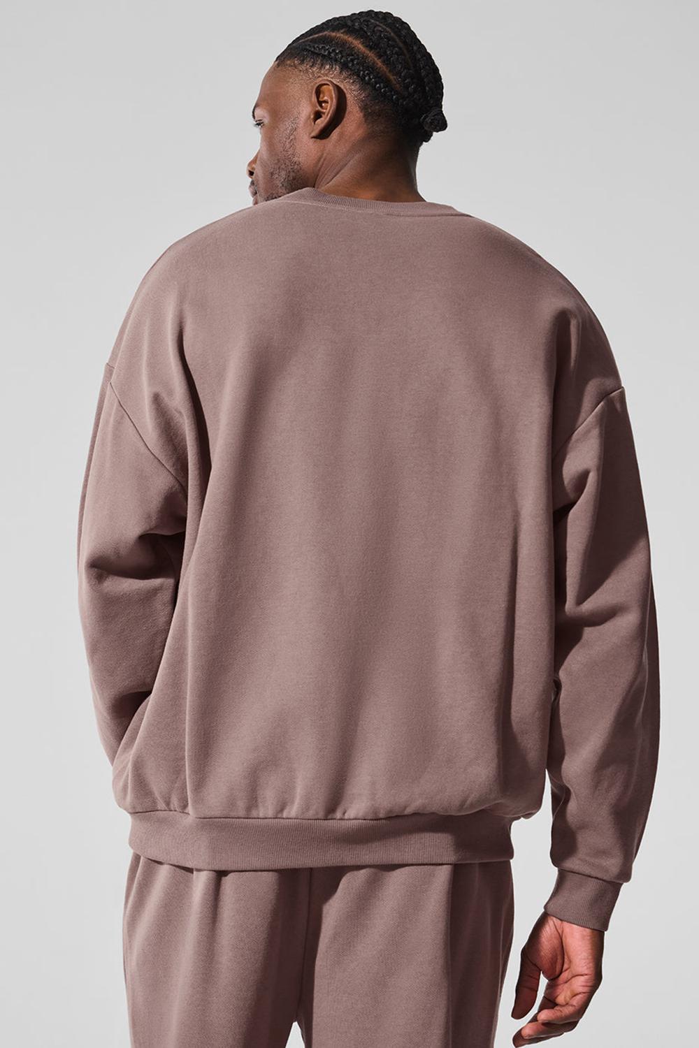 Mushroom Alo Yoga Accolade Crew Neck Men Pullover | KSA  ZGX465719