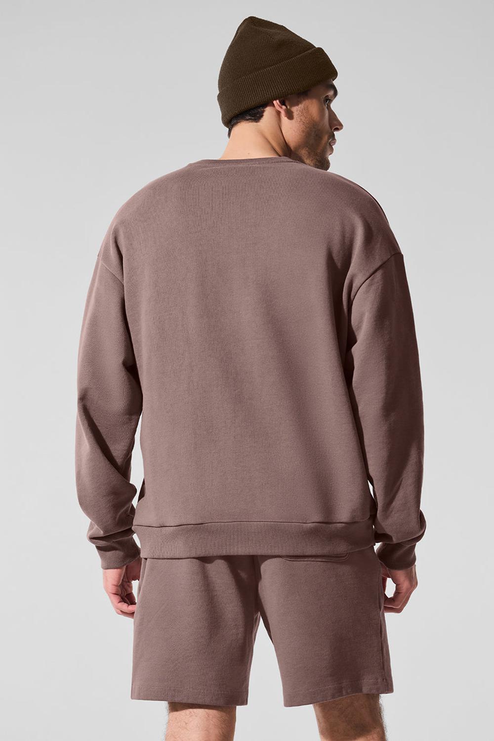 Mushroom Alo Yoga Chill Crew Neck Men Pullover | KSA  BCG216984