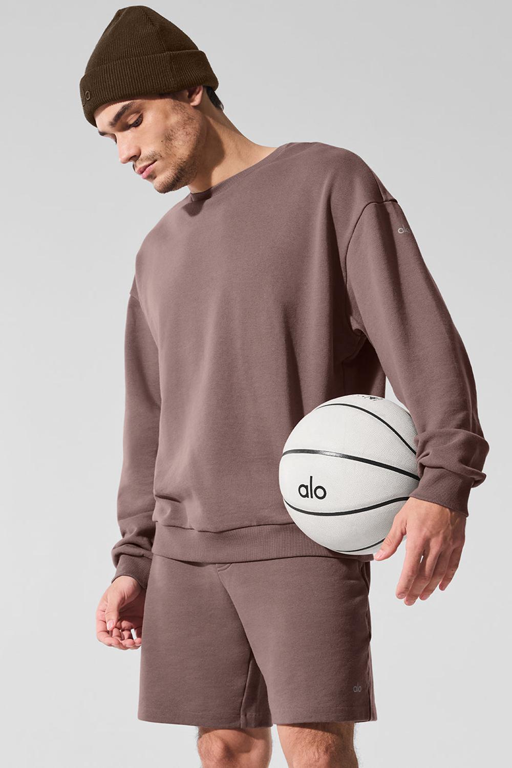 Mushroom Alo Yoga Chill Crew Neck Men Pullover | KSA  BCG216984