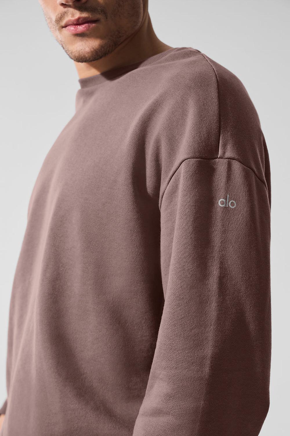 Mushroom Alo Yoga Chill Crew Neck Men Pullover | KSA  BCG216984
