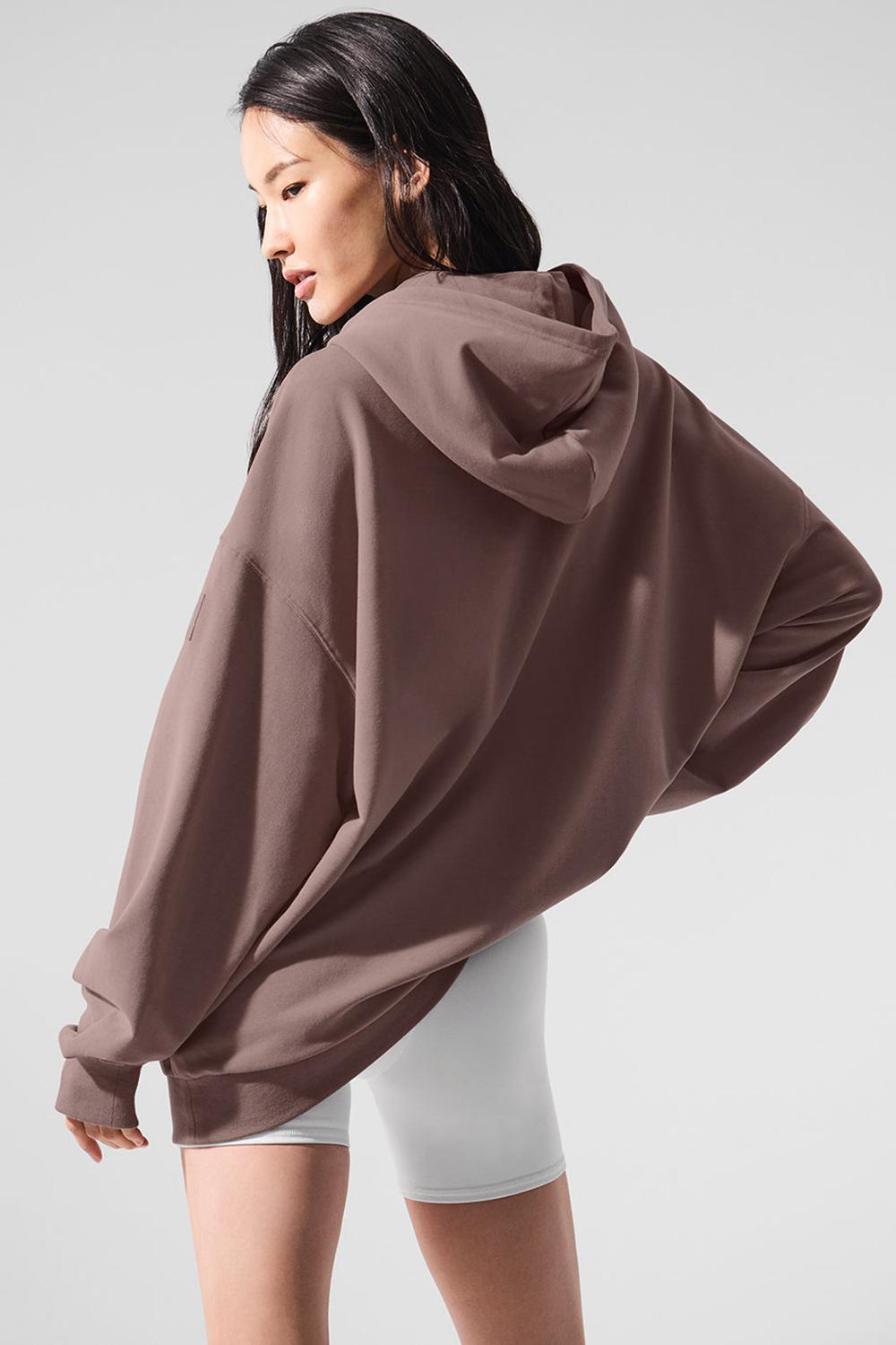 Mushroom Alo Yoga Double Take Women Hoodie | KSA  XQF163074
