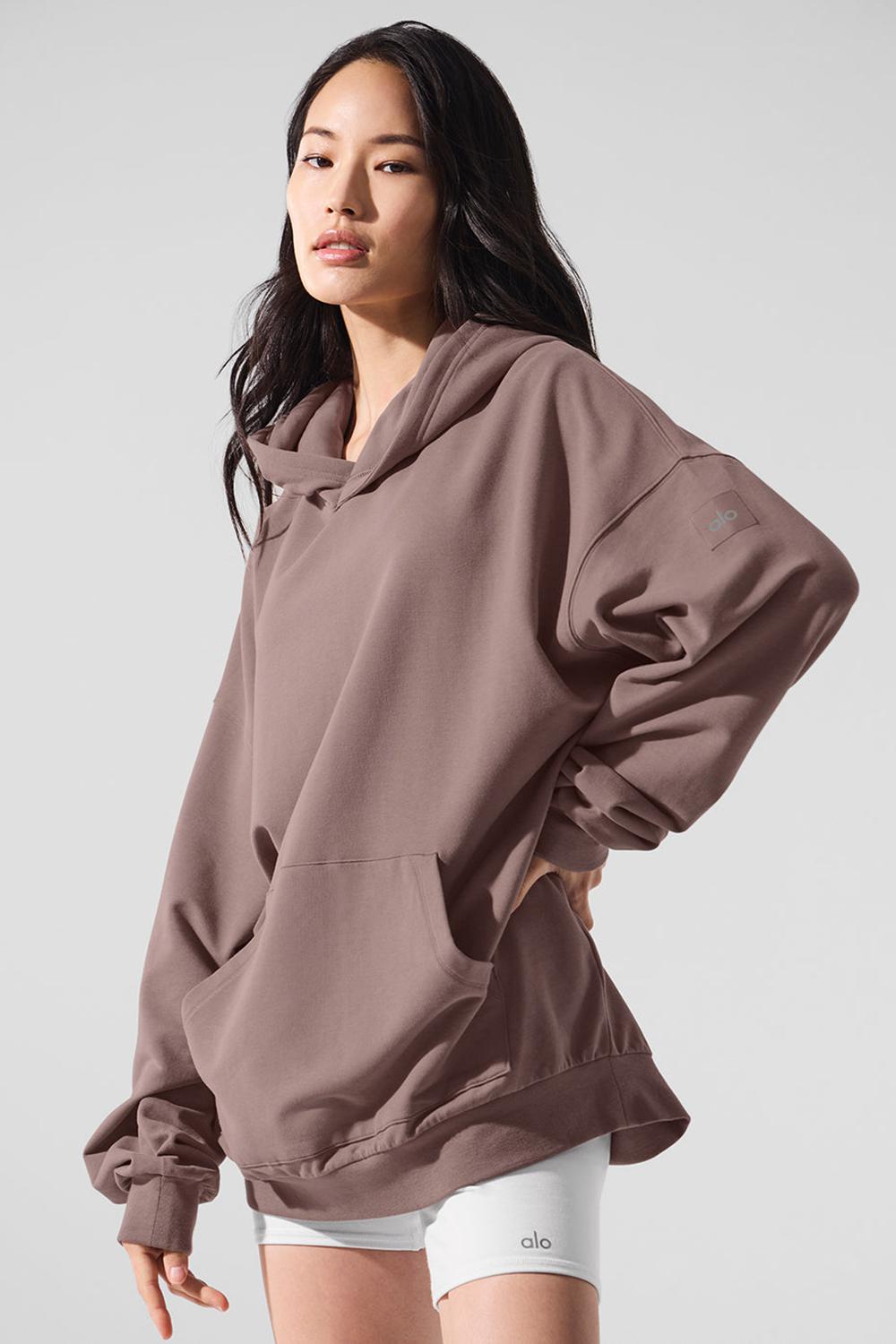 Mushroom Alo Yoga Double Take Women Hoodie | KSA  XQF163074