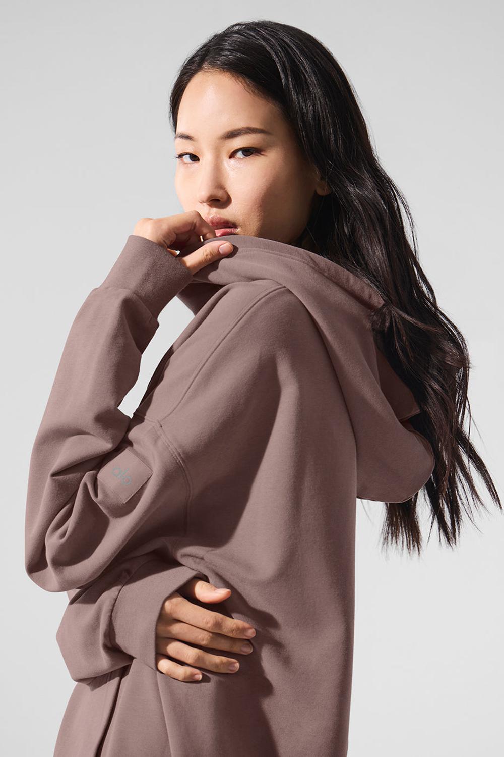 Mushroom Alo Yoga Double Take Women Hoodie | KSA  XQF163074