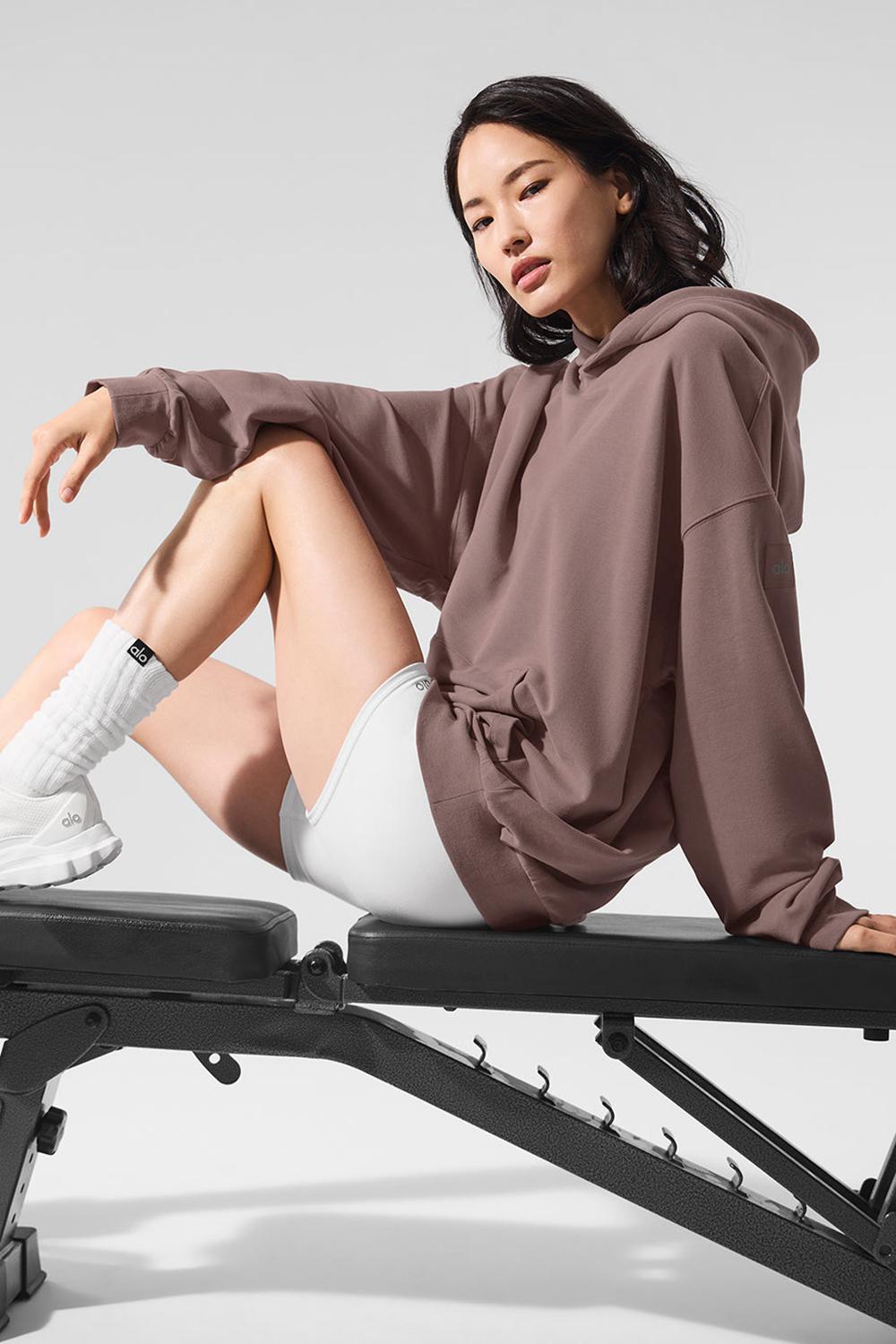 Mushroom Alo Yoga Double Take Women Hoodie | KSA  XQF163074
