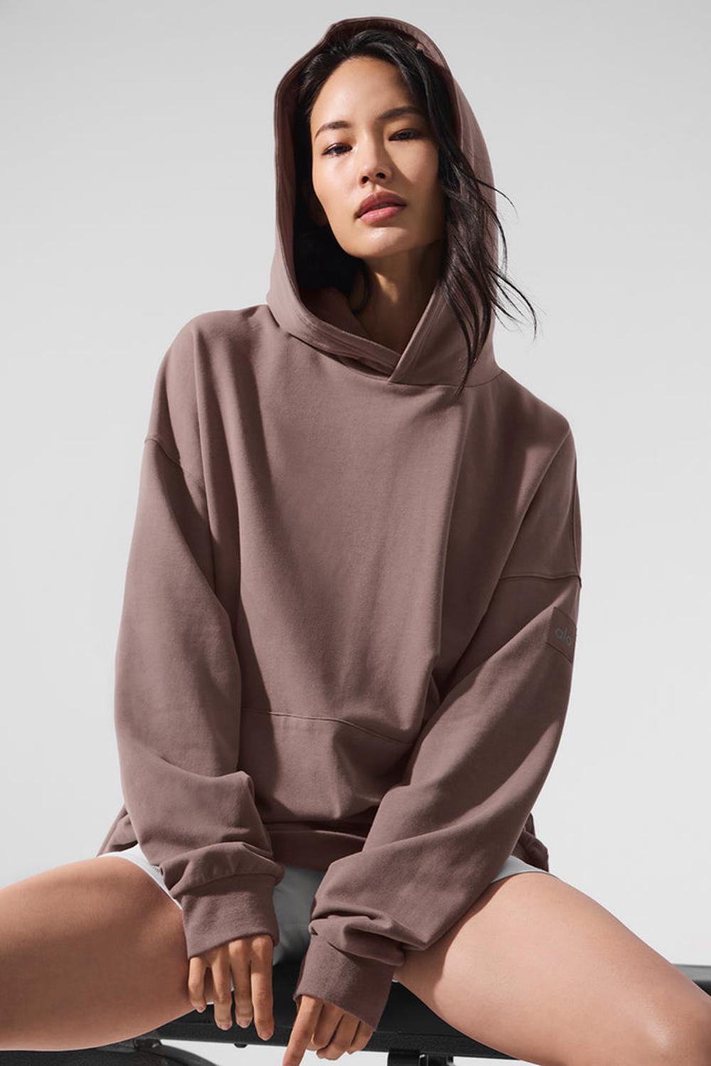 Mushroom Alo Yoga Double Take Women Hoodie | KSA  XQF163074