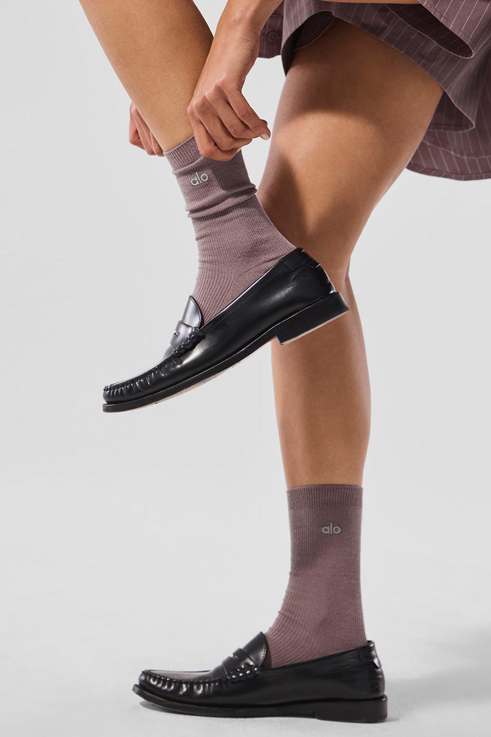 Mushroom Alo Yoga Unisex Half-Crew Understated Men Sock | KSA  CTY130657