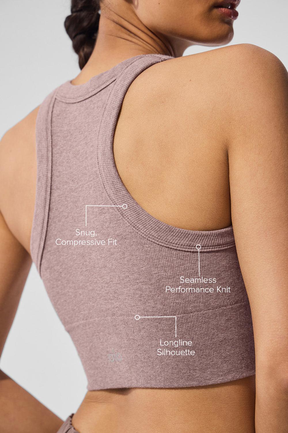 Mushroom Heather Alo Yoga Seamless Delight High Neck Women Bra | KSA  KCL148523
