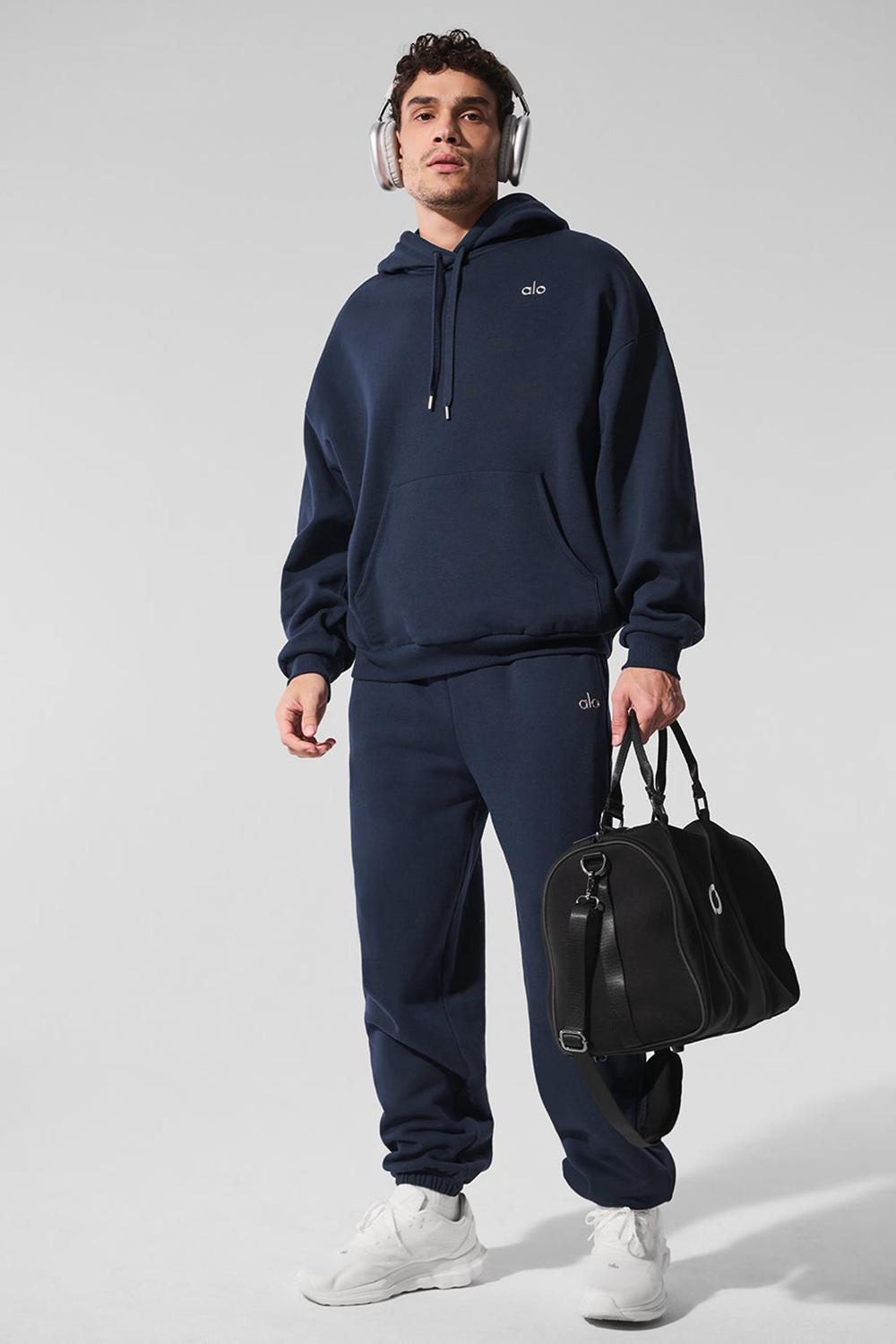 Navy Alo Yoga Accolade Men Hoodie | KSA  WPR360427
