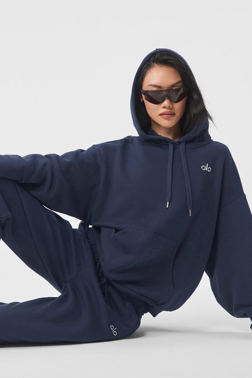 Navy Alo Yoga Accolade Women Hoodie | KSA  WZN593701