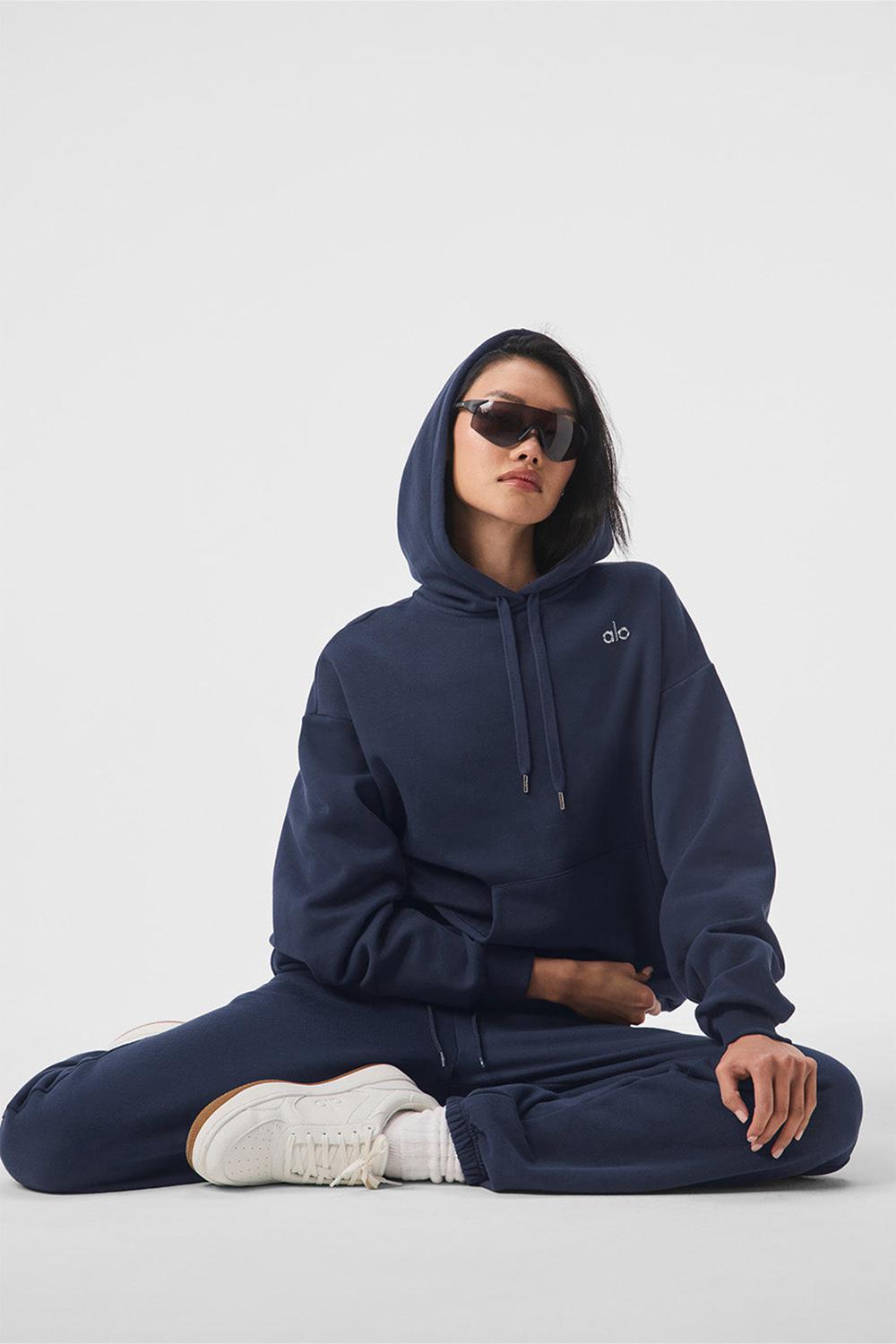 Navy Alo Yoga Accolade Women Hoodie | KSA  WZN593701