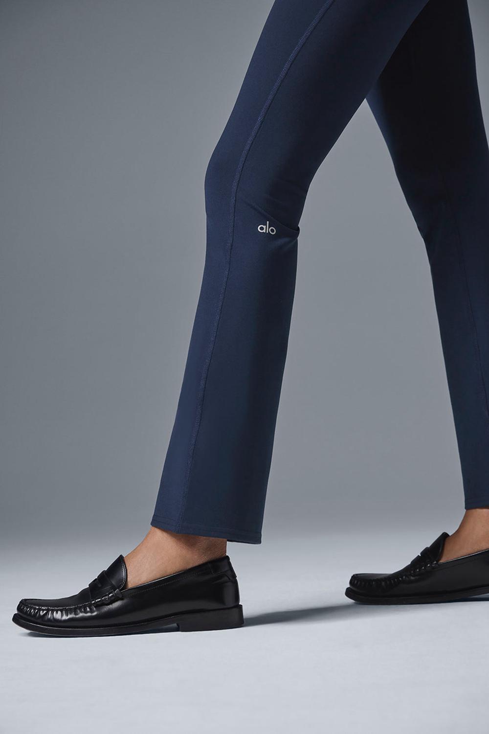 Navy Alo Yoga Airbrush High-Waist 7/8 Bootcut Women Legging | KSA  VZS198650