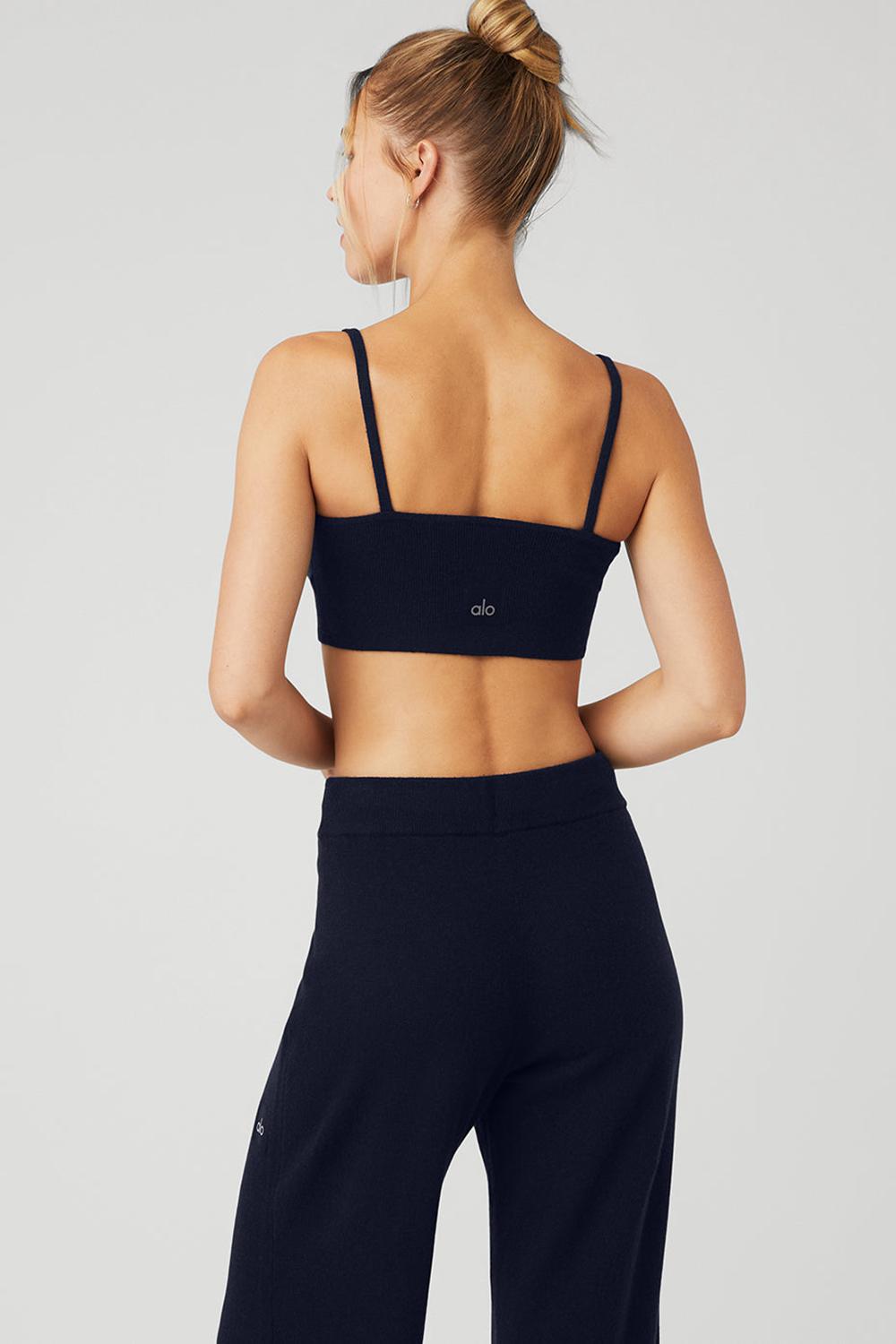 Navy Alo Yoga Cashmere Jet Set Women Bra | KSA  OGW982136