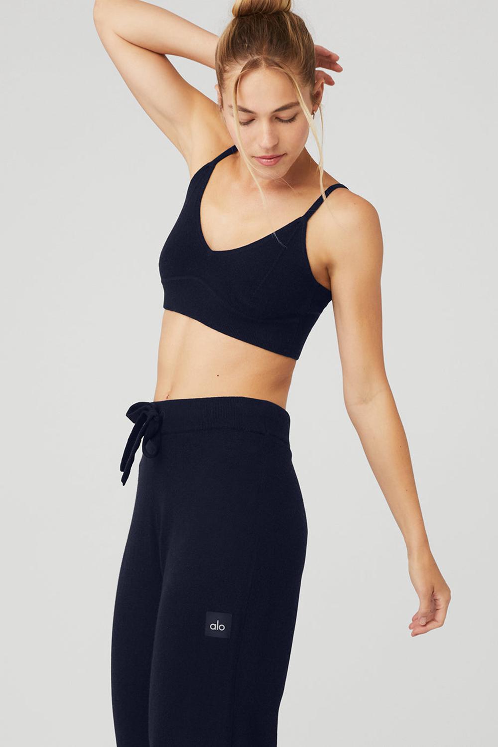 Navy Alo Yoga Cashmere Jet Set Women Bra | KSA  OGW982136