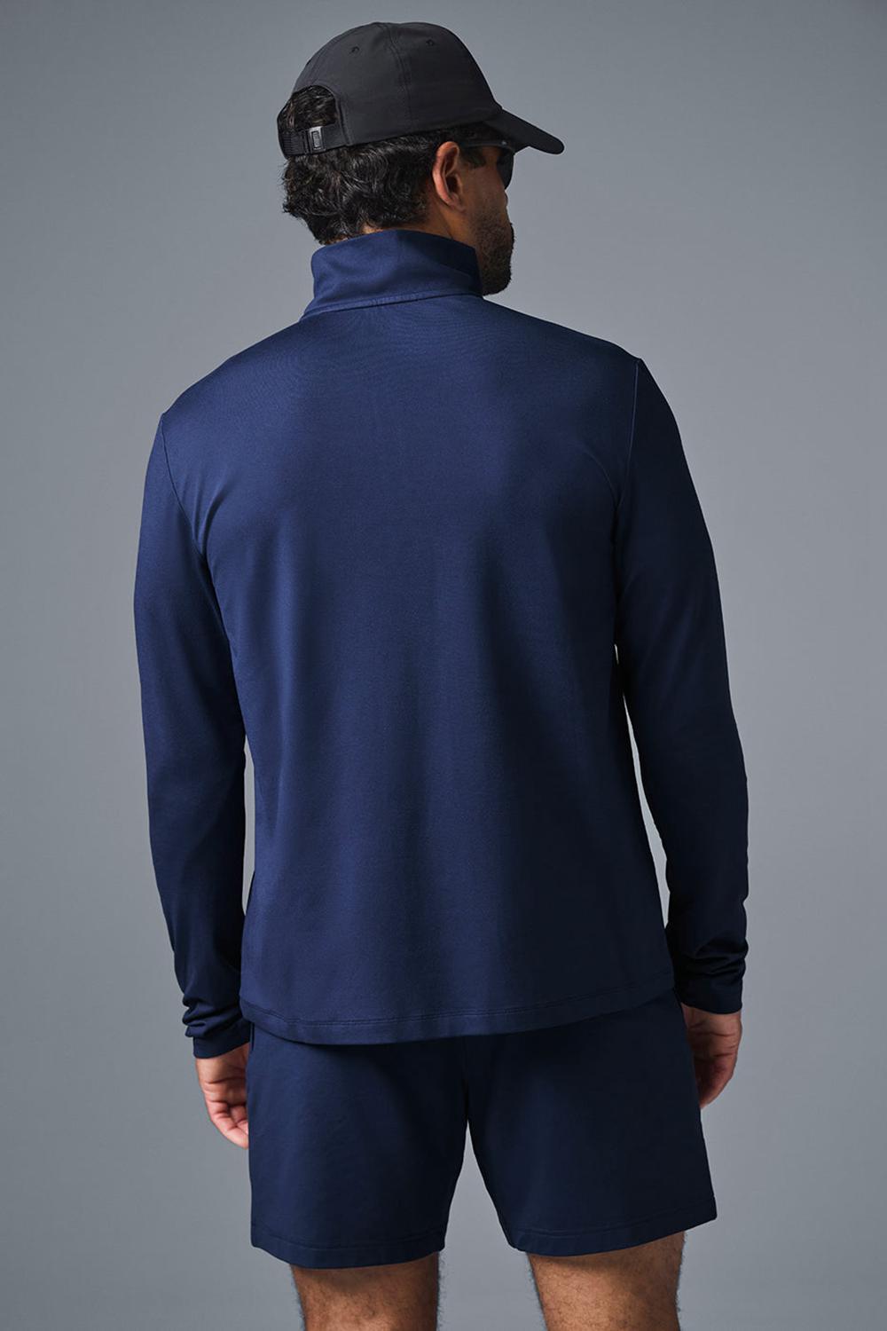 Navy Alo Yoga Conquer 1/4 Zip Reform Men Long Sleeve | KSA  FLP312608