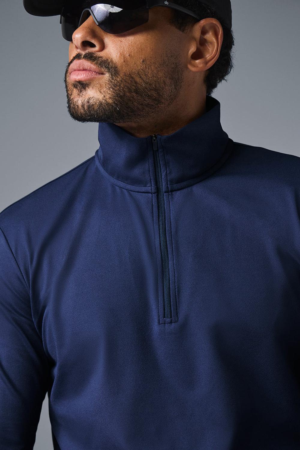 Navy Alo Yoga Conquer 1/4 Zip Reform Men Long Sleeve | KSA  FLP312608