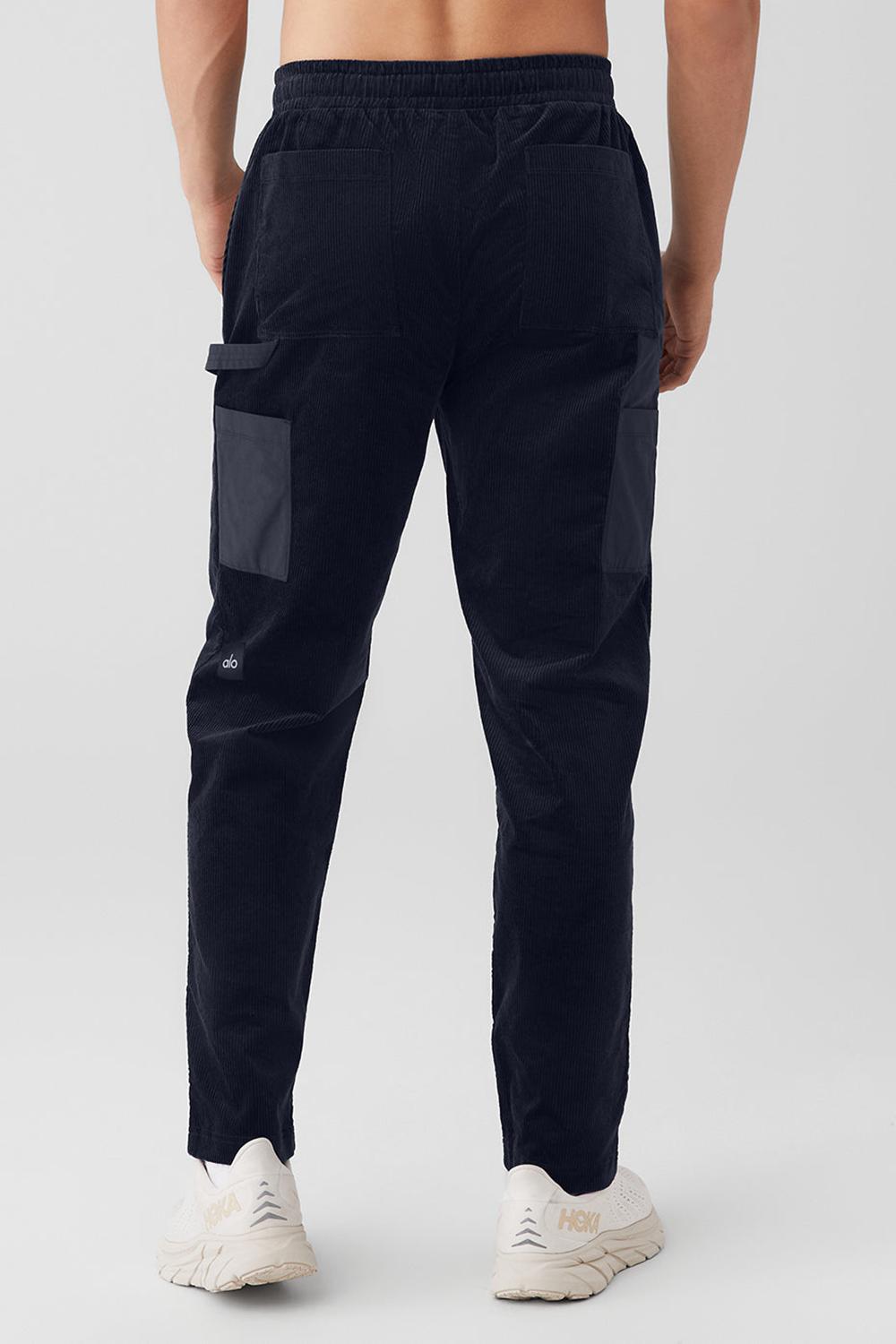 Navy Alo Yoga Corduroy District Men Sweatpant | KSA  JMW203451