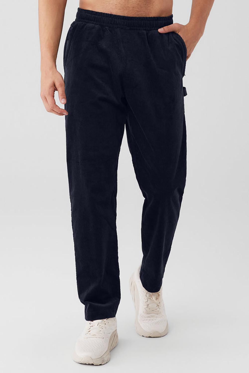 Navy Alo Yoga Corduroy District Men Sweatpant | KSA  JMW203451