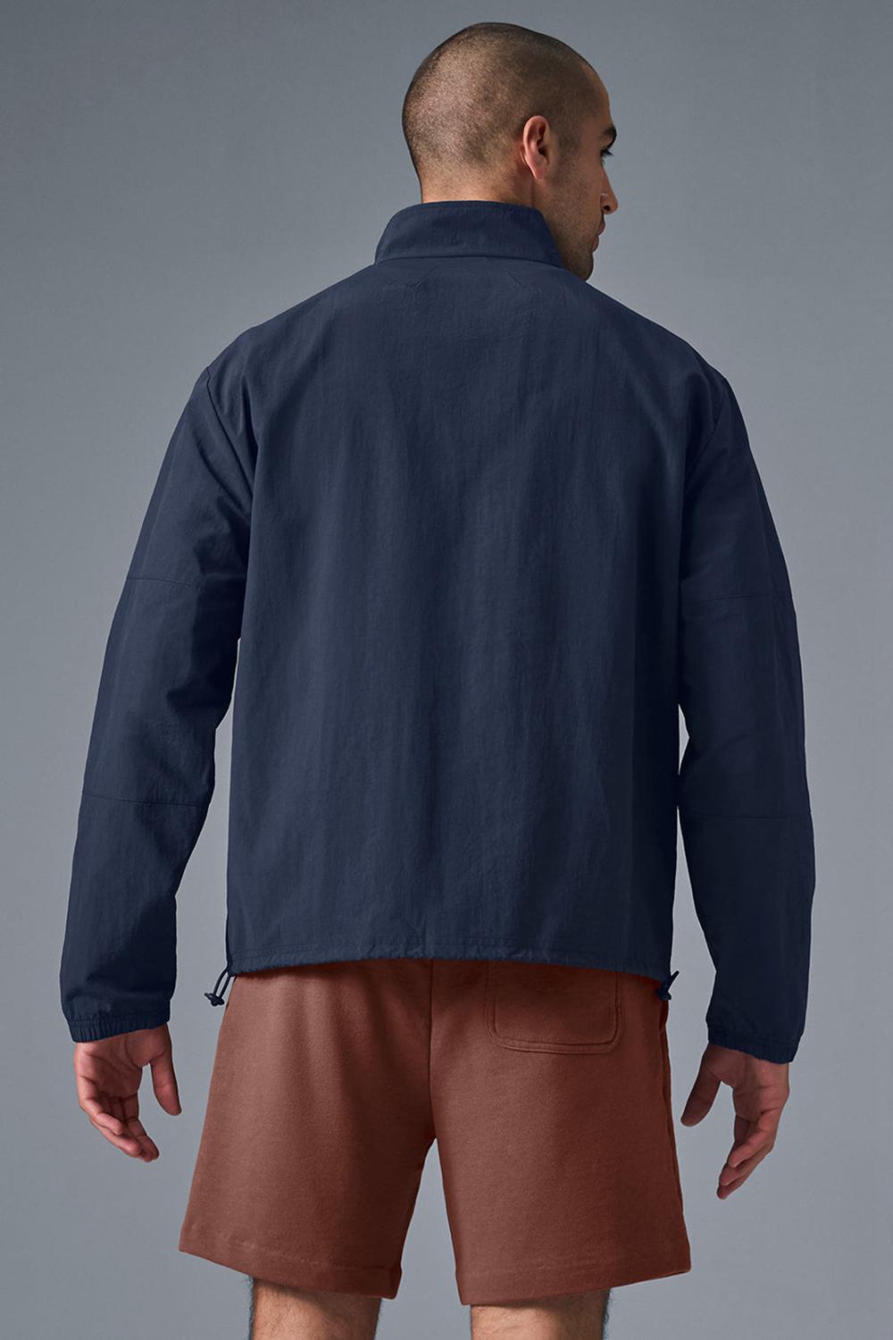 Navy Alo Yoga Light Weight Takeaway Track Men Pullover | KSA  FHJ325918