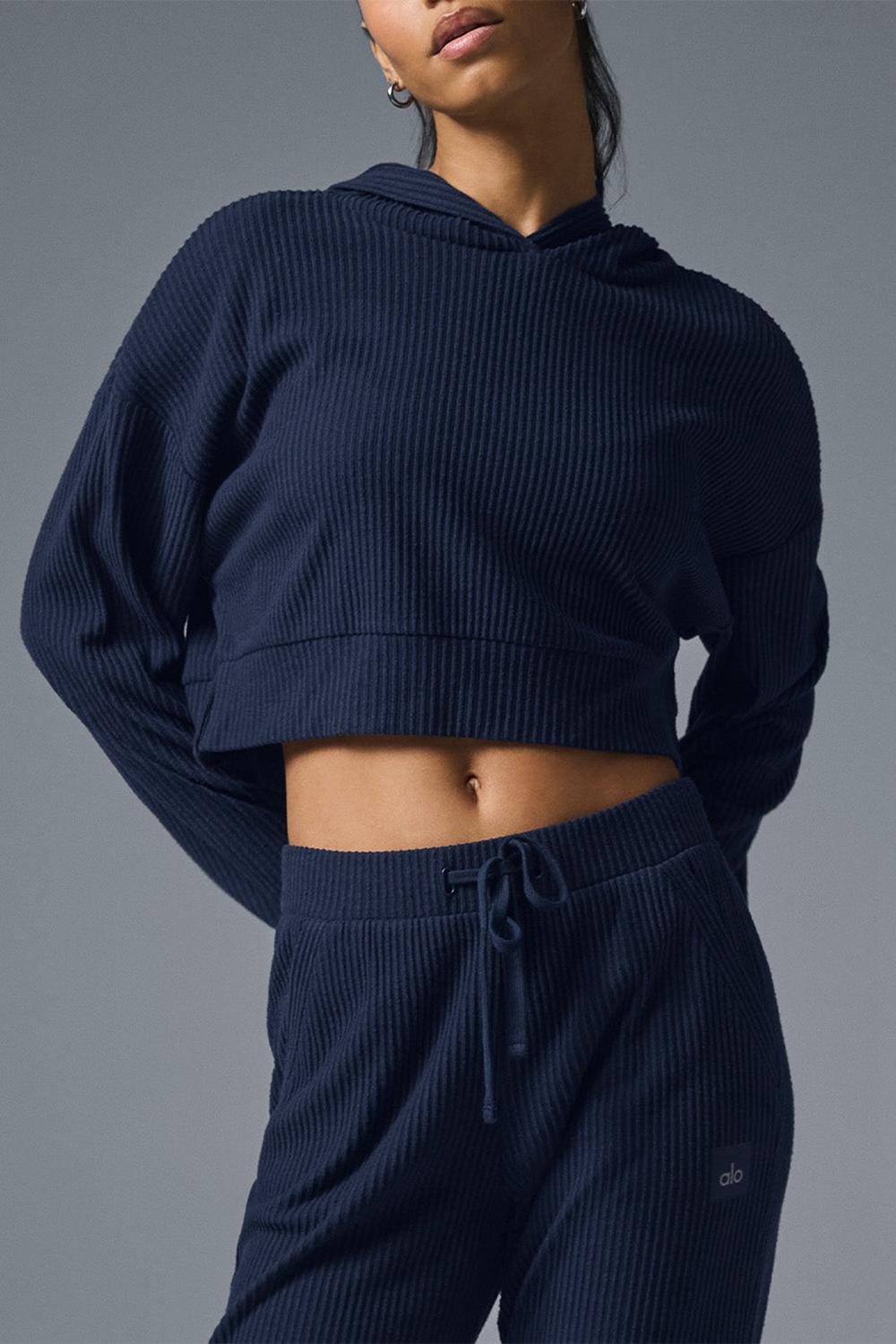 Navy Alo Yoga Muse Women Hoodie | KSA  MAV619250
