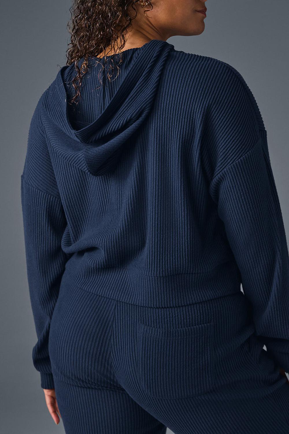 Navy Alo Yoga Muse Women Hoodie | KSA  MAV619250