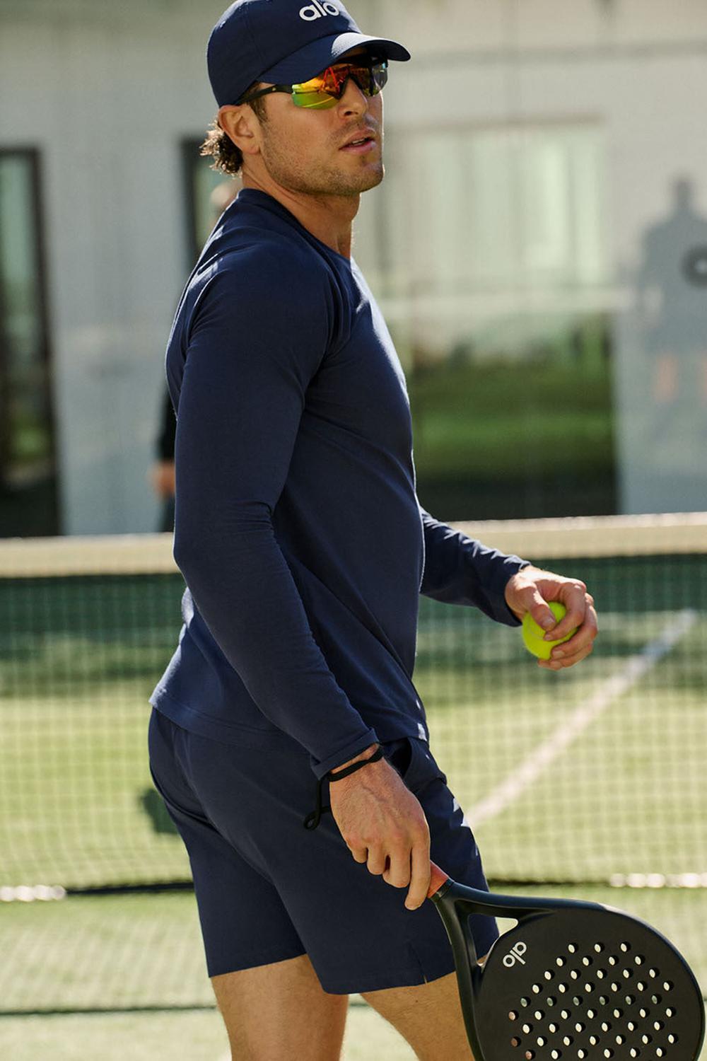 Navy Alo Yoga Vapor Crewneck Men Long Sleeve | KSA  BRW385649
