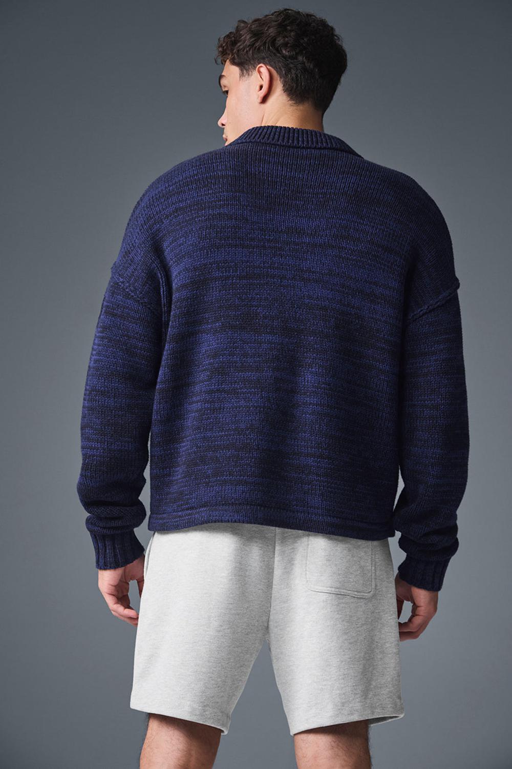 Navy Multi Alo Yoga Heritage Full Zip Men Sweater | KSA  MPW452031