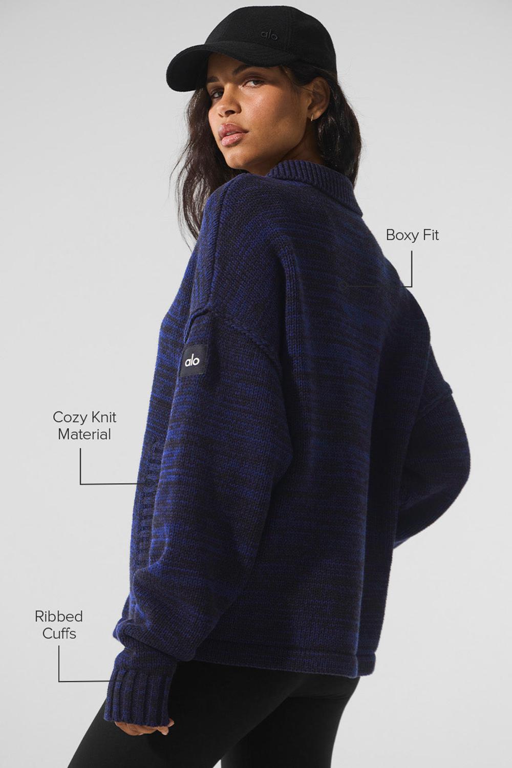 Navy Multi Alo Yoga Heritage Full Zip Women Sweater | KSA  VET146237