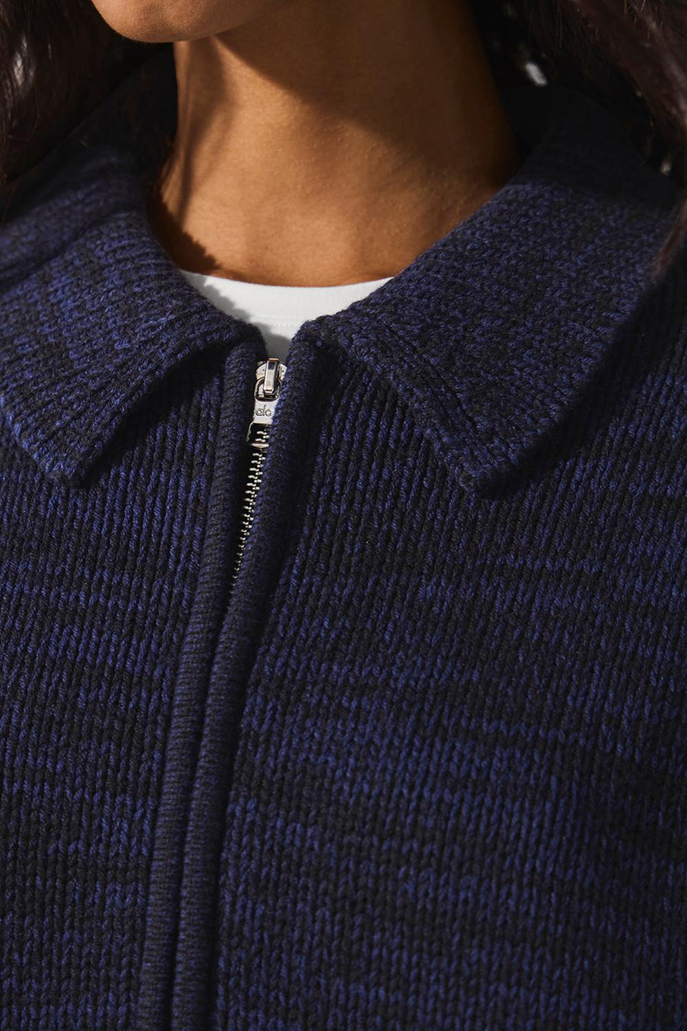 Navy Multi Alo Yoga Heritage Full Zip Women Sweater | KSA  VET146237