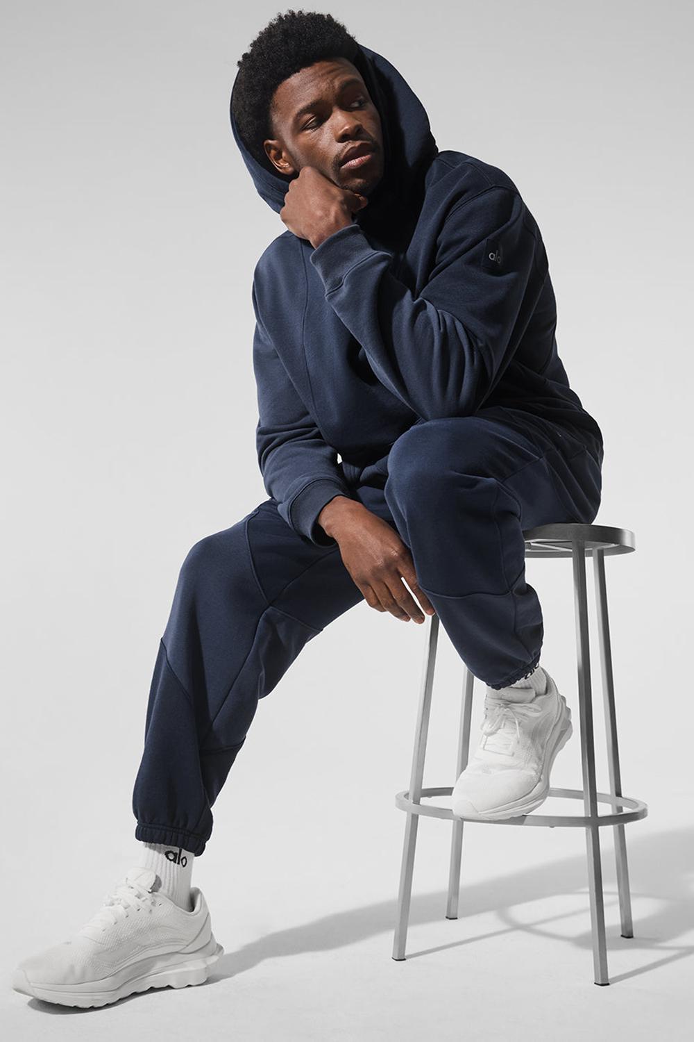 Navy Tonal Alo Yoga Make Waves Men Hoodie | KSA  WLJ897321