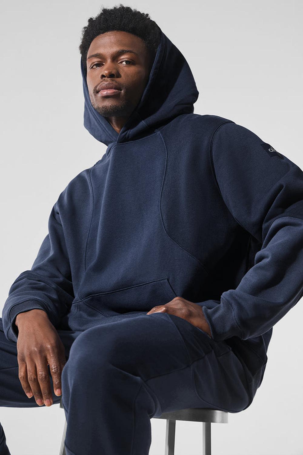 Navy Tonal Alo Yoga Make Waves Men Hoodie | KSA  WLJ897321