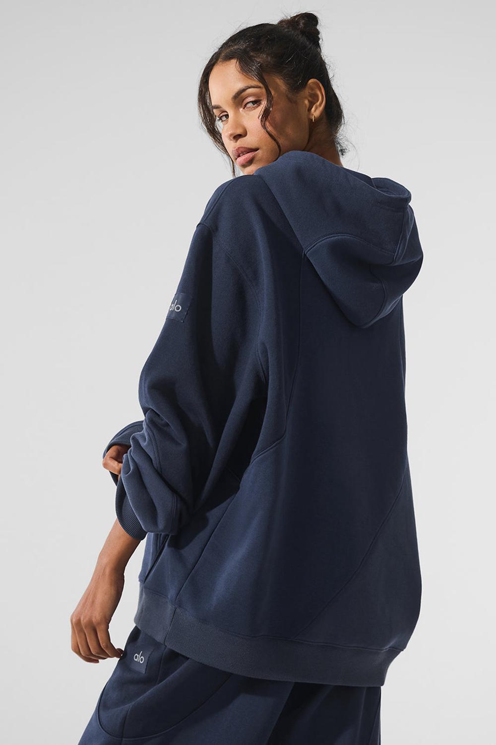 Navy Tonal Alo Yoga Make Waves Women Hoodie | KSA  LQF763259
