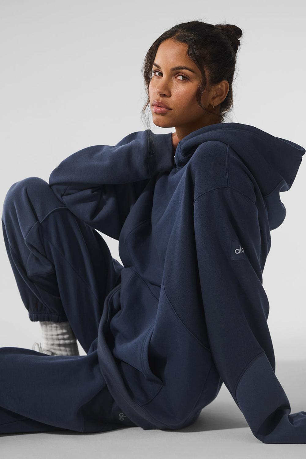 Navy Tonal Alo Yoga Make Waves Women Hoodie | KSA  LQF763259