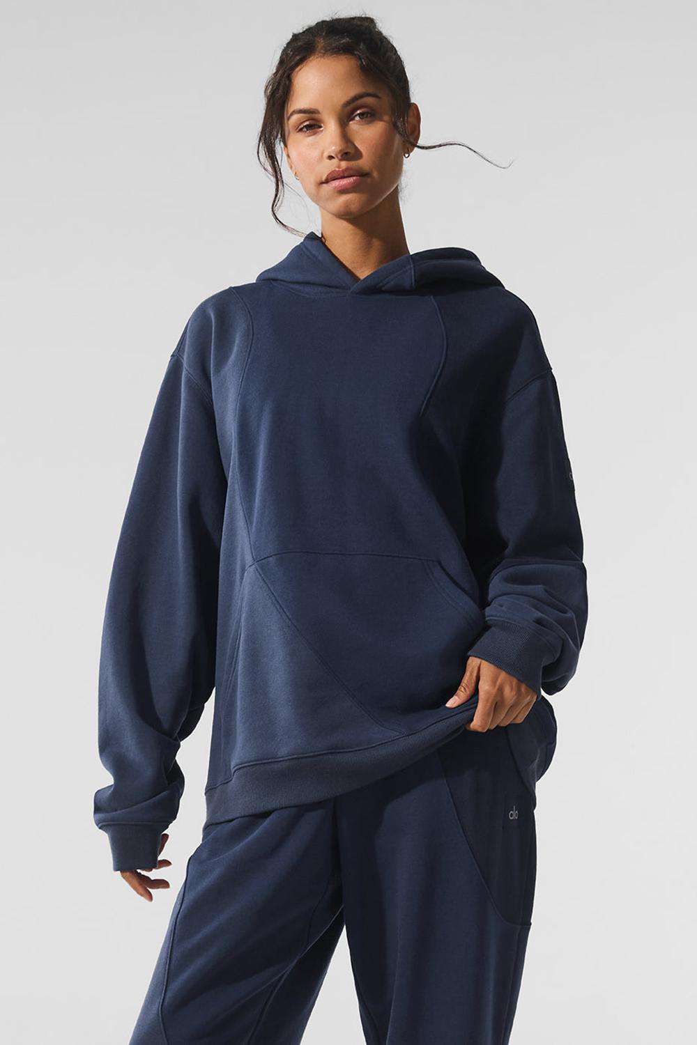 Navy Tonal Alo Yoga Make Waves Women Hoodie | KSA  LQF763259