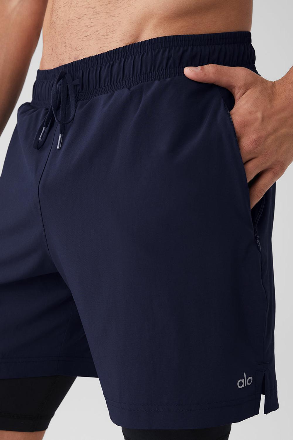 Navy / Black Alo Yoga 7'' Unity 2 In 1 Men Short | KSA  KYC285036