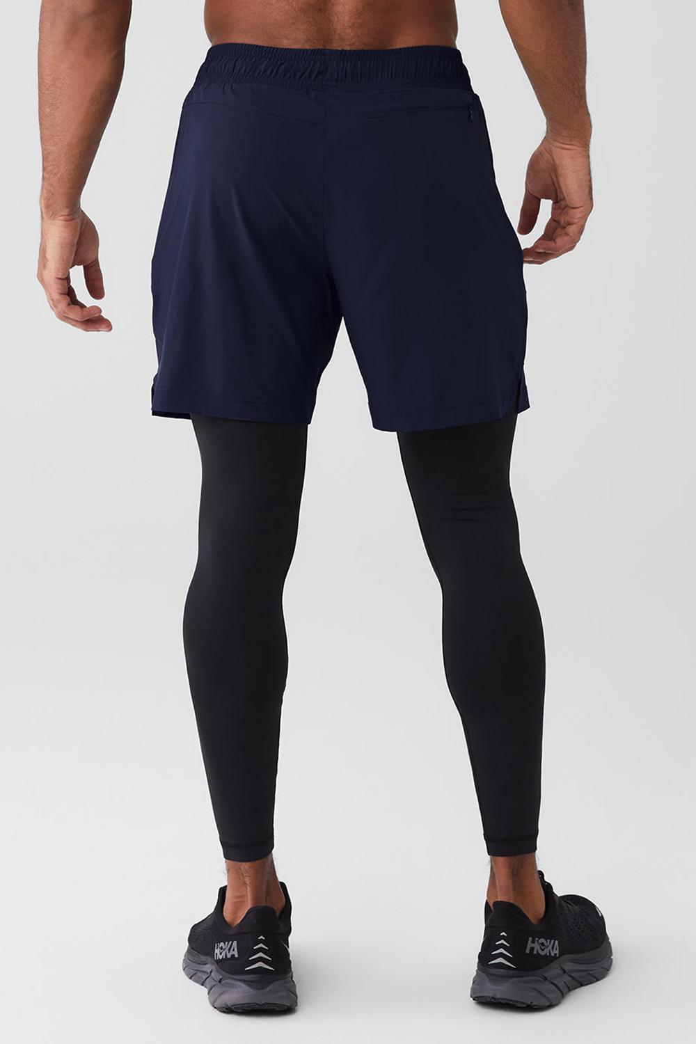 Navy / Black Alo Yoga Stability 2 In 1 Men Pant | KSA  CHA487021