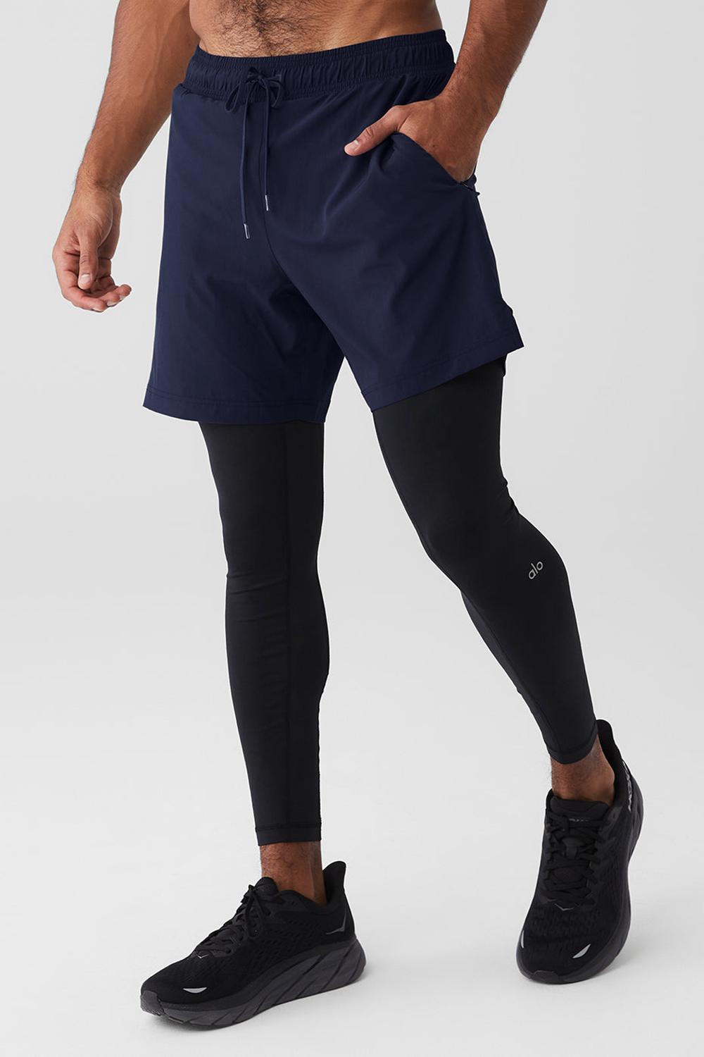 Navy / Black Alo Yoga Stability 2 In 1 Men Pant | KSA  CHA487021