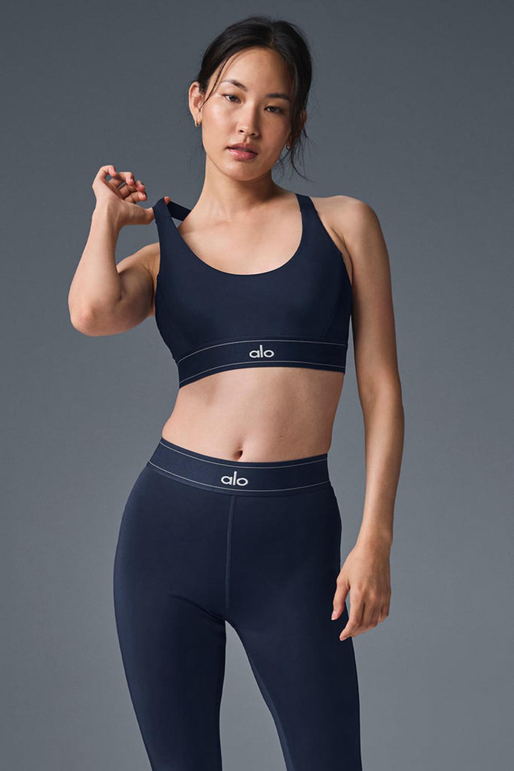 Navy / Navy Alo Yoga Airlift Suit Up Women Bra | KSA  PJT576194