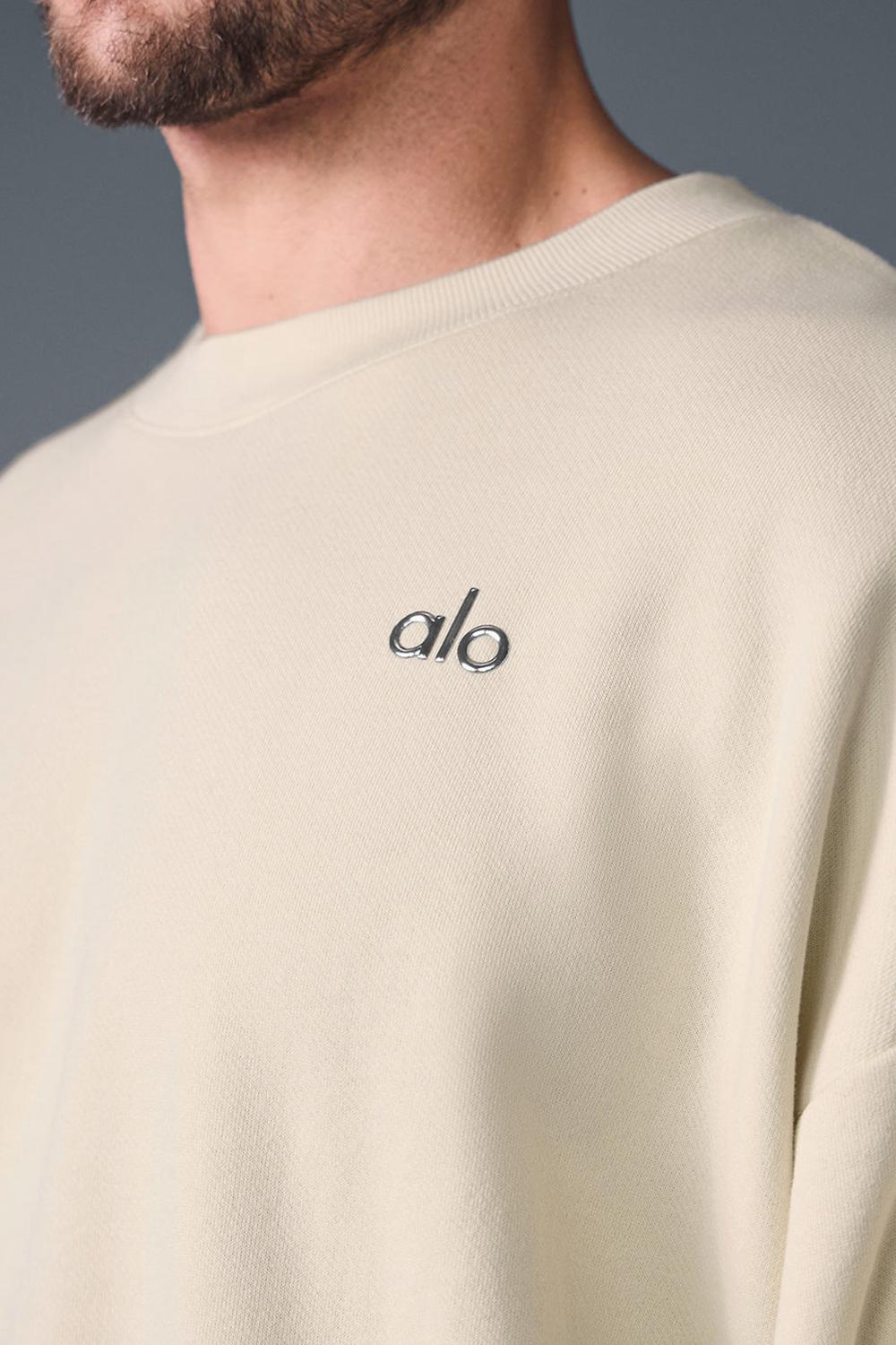 Oat Milk Alo Yoga Accolade Crew Neck Men Pullover | KSA  AVS324876