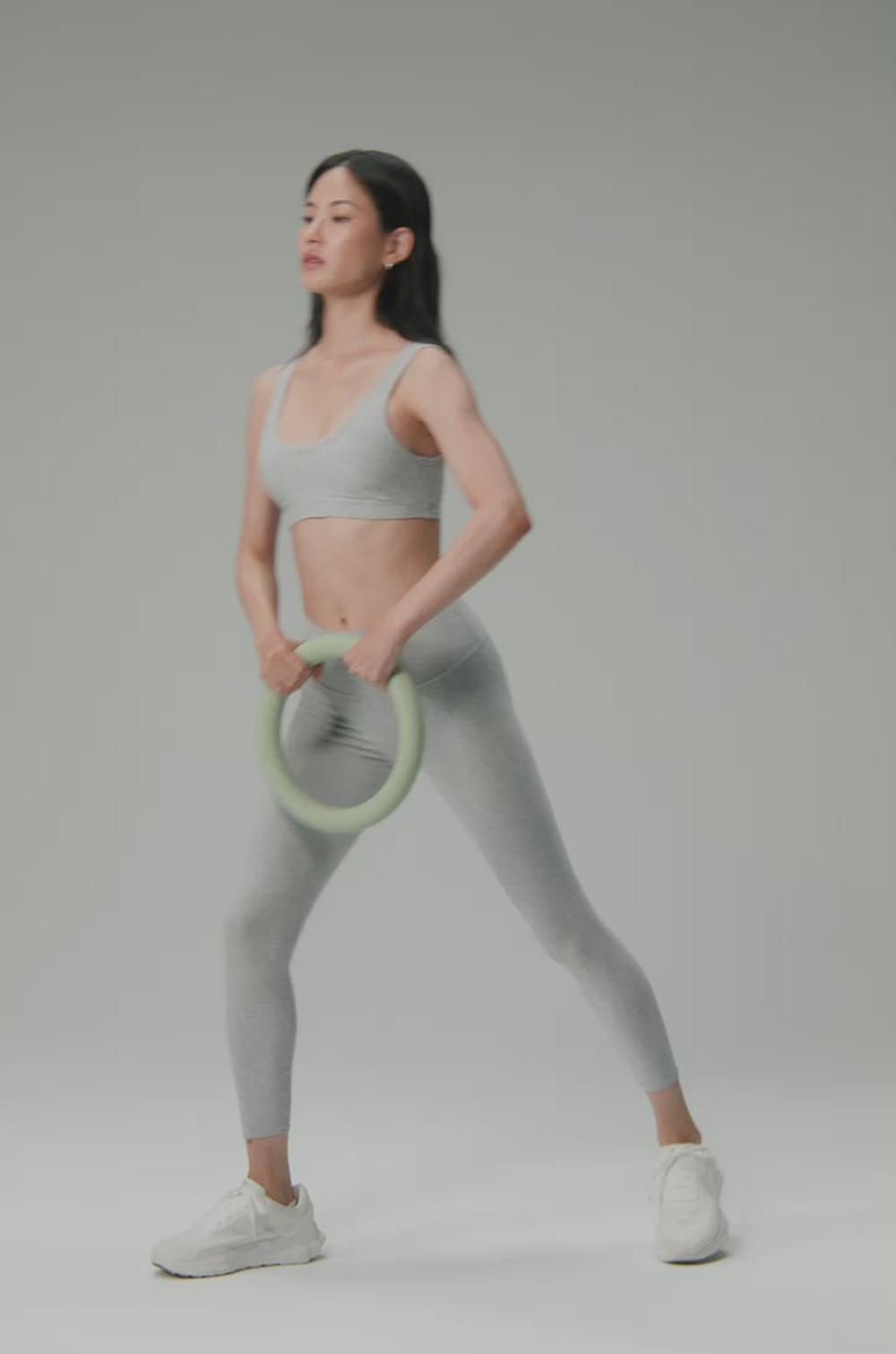 Oatmeal Heather Alo Yoga Alosoft Center Stage Women Bra | KSA  SKJ752038