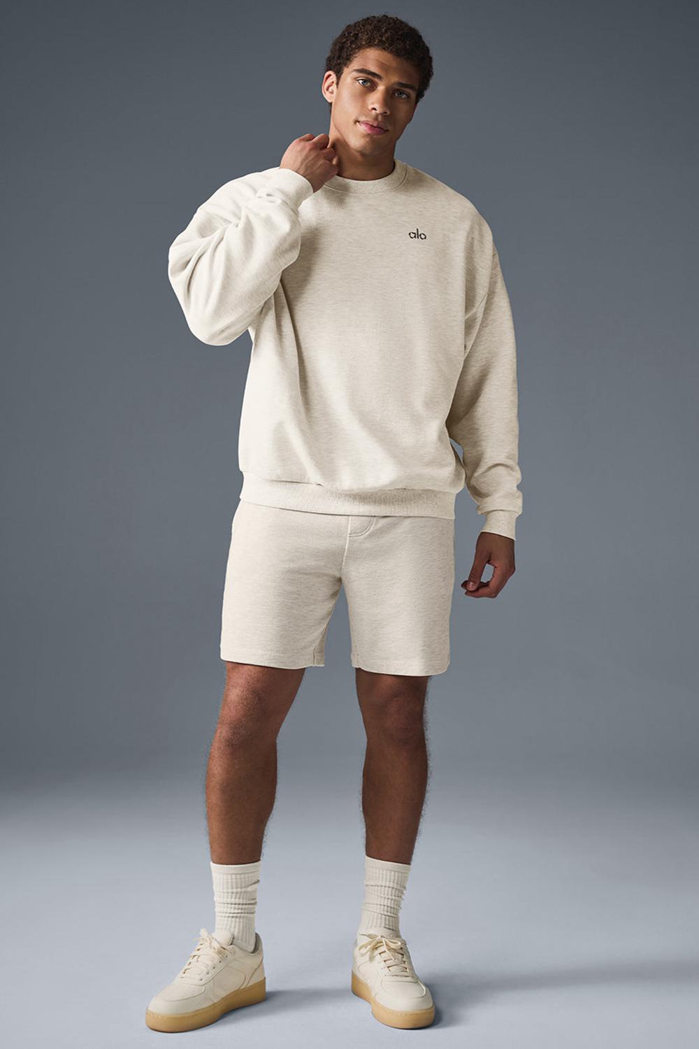 Oatmeal Heather Alo Yoga Chill Men Short | KSA  OKP693407